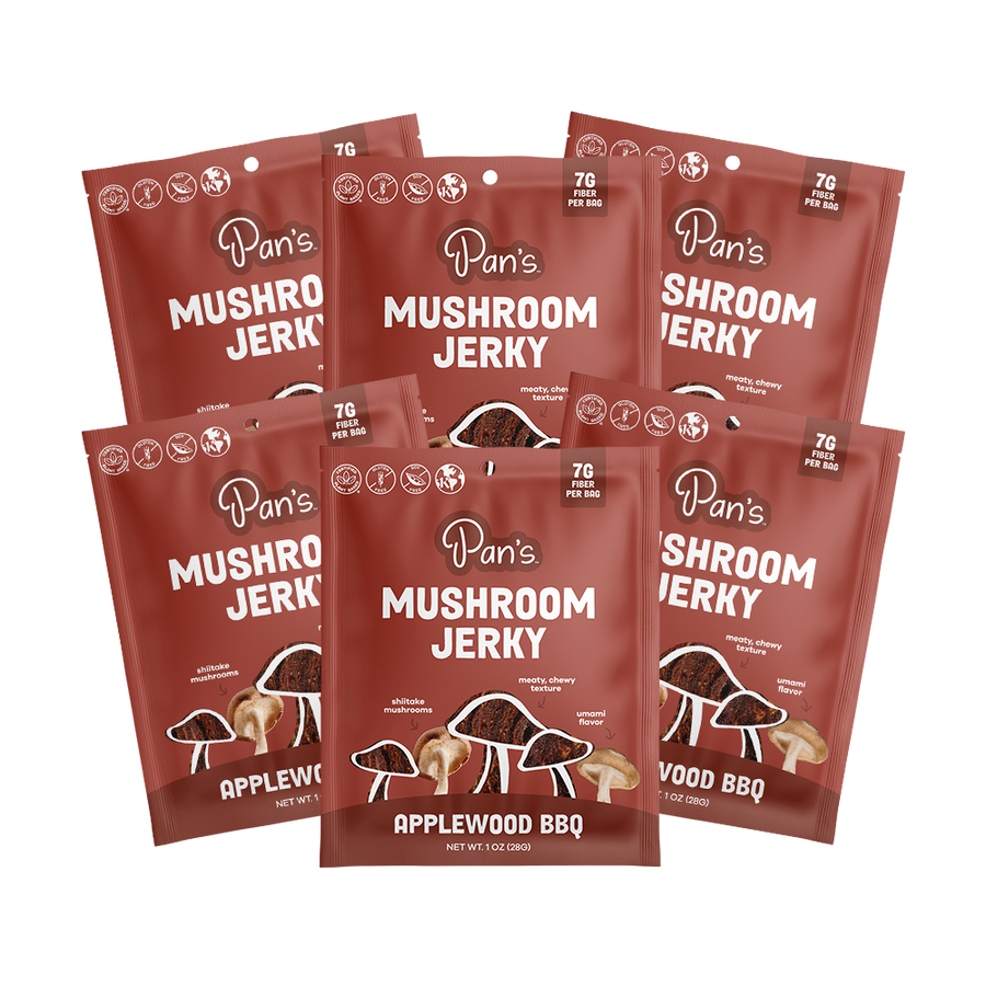 Applewood BBQ Mushroom Jerky - Single Serve Pack A3